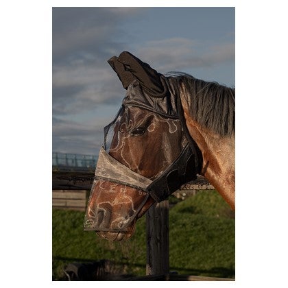 Mesh fly mask Flyshield with nose protection- Harry's Horse