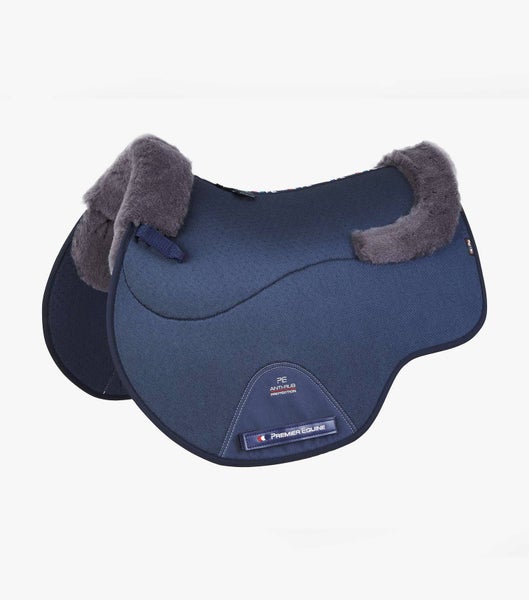 Close Contact Airtechnology Shockproof Wool Saddle Pad, GP/Jump , navy&gray - Premier Equine